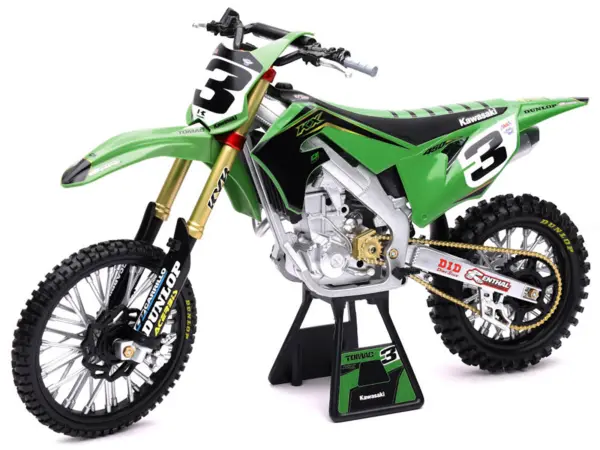 Kawasaki KX 450F Dirt Bike Motorcycle #3 Eli Tomac Green and Black "Kawasaki Racing Team" 1/6 Diecast Model by New Ray #2