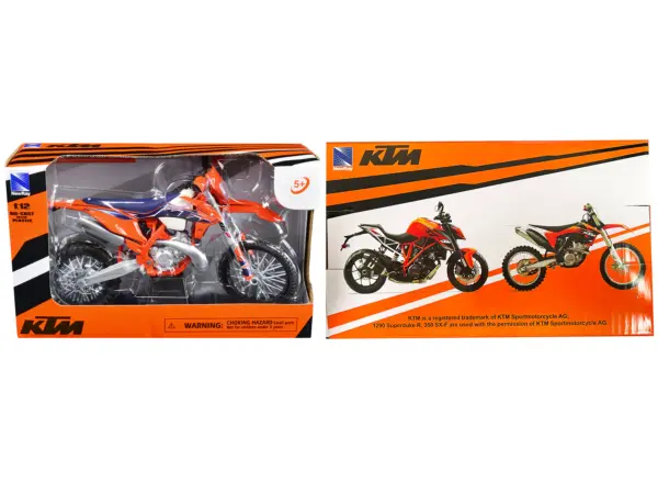 KTM 300 EXC-TPI Enduro Dirt Bike Motorcycle Orange 1/12 Diecast Model by New Ray #3