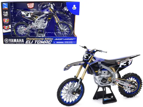 Yamaha YZ450F Motorcycle #3 Eli Tomac "Championship Edition" Yamaha Factory Racing 1/6 Diecast Model by New Ray #1