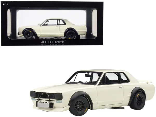 1972 Nissan Skyline GT-R (KPGC-10) Racing White "Millennium" 1/18 Diecast Model Car by Autoart #1