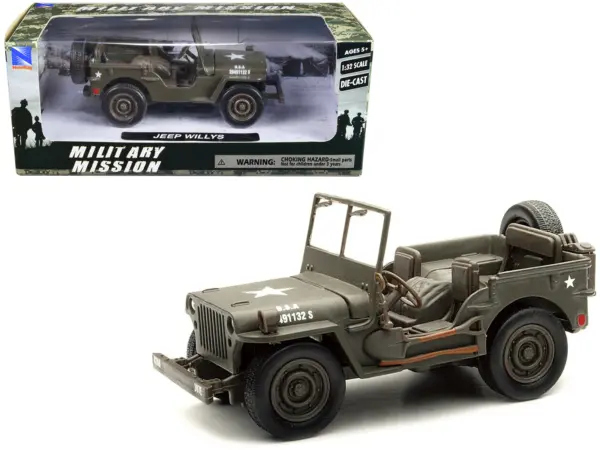 Jeep Willys U.S.A. Army Green 1/32 Diecast Model Car by New Ray #1