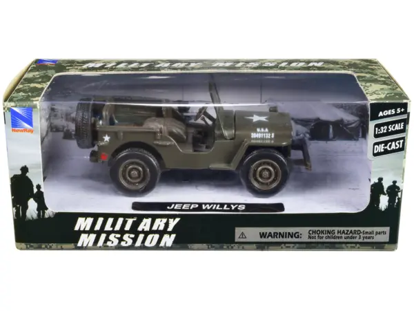 Jeep Willys U.S.A. Army Green 1/32 Diecast Model Car by New Ray #3