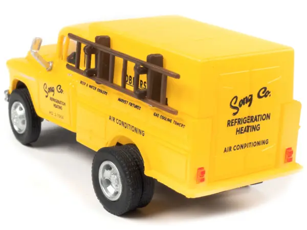 1955 Chevrolet Utility Truck Yellow "Song Co. Refrigeration and Heating" 1/87 (HO) Scale Model by Classic Metal Works #2