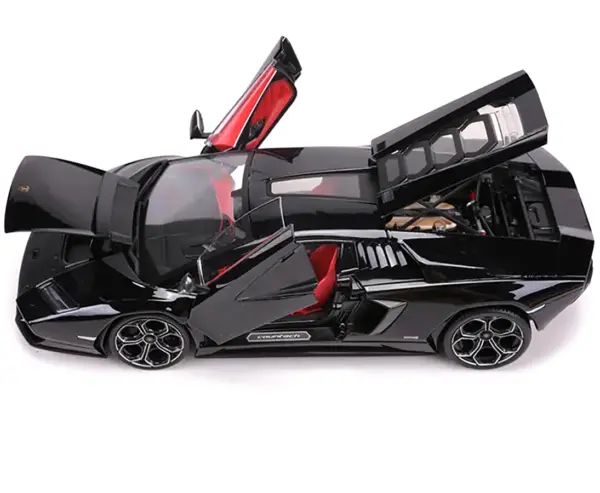 Lamborghini Countach LPI 800-4 Black with Red Interior "Special Edition" 1/18 Diecast Model Car by Maisto #3