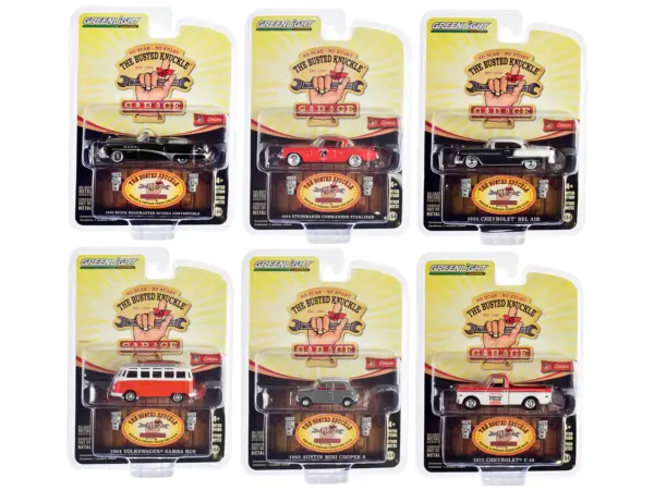 "Busted Knuckle Garage" Series 2 6 piece Set 1/64 Diecast Model Cars by Greenlight #1