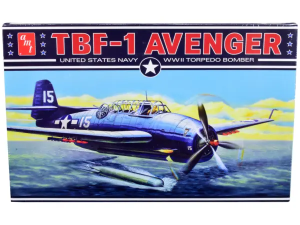 Skill 2 Model Kit Grumman TBF-1 Avenger Torpedo Bomber "United States Navy - WWII" 1/48 Scale Model by AMT #1