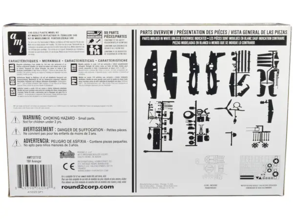 Skill 2 Model Kit Grumman TBF-1 Avenger Torpedo Bomber "United States Navy - WWII" 1/48 Scale Model by AMT #4