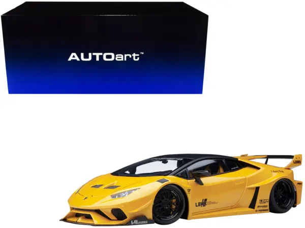 Lamborghini Huracan GT "LB-Silhouette Works" Yellow Metallic with Black Top 1/18 Model Car by Autoart #1
