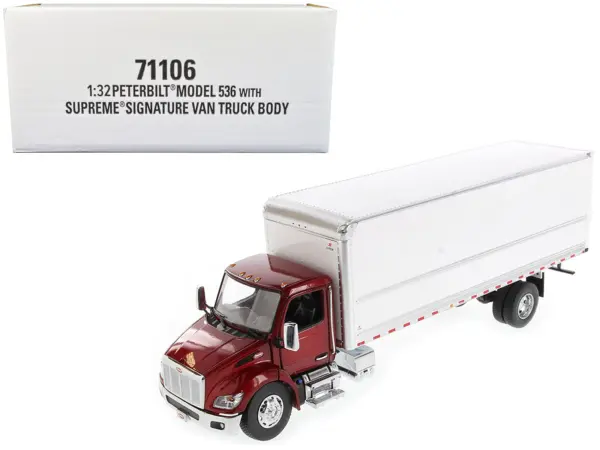 Peterbilt 536 Truck with Supreme Signature Van Body Red Metallic "Transport Series" 1/32 Diecast Model by Diecast Masters #1