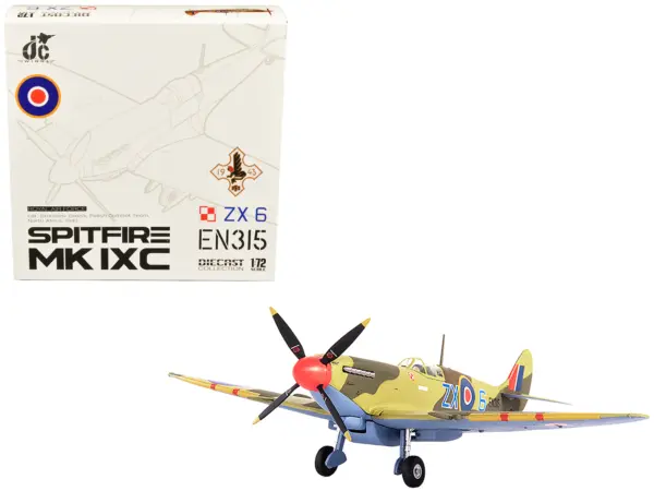 Supermarine Spitfire MK IXC Fighter Aircraft "Royal Air Force Ldr. Stanislav Skalsk Polish Combat Team North Africa" (1943) 1/72 Diecast Model by JC Wings #1