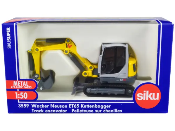 Wacker Neuson ET65 Track Excavator Yellow and Gray 1/50 Diecast Model by Siku #1