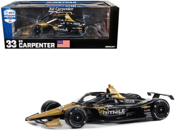 Dallara IndyCar #33 Ed Carpenter "Bitnile" Ed Carpenter Racing "NTT IndyCar Series" (2023) 1/18 Diecast Model Car by Greenlight #1