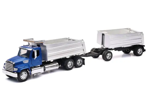 Freightliner 114SD Dump Truck with Twin Dump Body Blue "Long Haul Trucker" Series 1/32 Diecast Model by New Ray #2