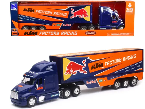 Peterbilt 387 Truck Dark Blue "Red Bull - KTM Factory Racing" 1/32 Diecast Model by New Ray #1