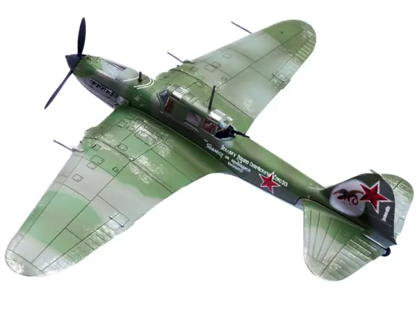 Ilyushin IL-2M3 Sturmovik Aircraft Green Camouflage "Double Hero of the Soviet Union Ivan Pavlov" Soviet Air Force 1/72 Diecast Model Airplane by Legion #4