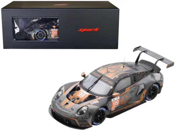 Porsche 911 RSR-19 #99 Andrew Haryanto - Alessio Picariello - Martin Rump "Hardpoint Motorsport" GTE Am "24 Hours of Le Mans" (2022) with Acrylic Display Case 1/18 Model Car by Spark #1