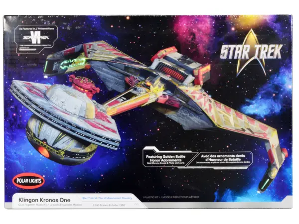 Skill 2 Model Kit Klingon Kronos One Spaceship "Star Trek VI: The Undiscovered Country" (1991) Movie 1/350 Scale Model by Polar Lights #1