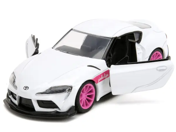 2020 Toyota Supra White Metallic with Pink Wheels "Pink Slips" Series 1/32 Diecast Model Car by Jada #2