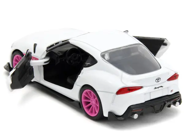 2020 Toyota Supra White Metallic with Pink Wheels "Pink Slips" Series 1/32 Diecast Model Car by Jada #4