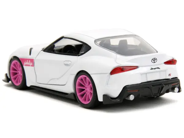 2020 Toyota Supra White Metallic with Pink Wheels "Pink Slips" Series 1/32 Diecast Model Car by Jada #5
