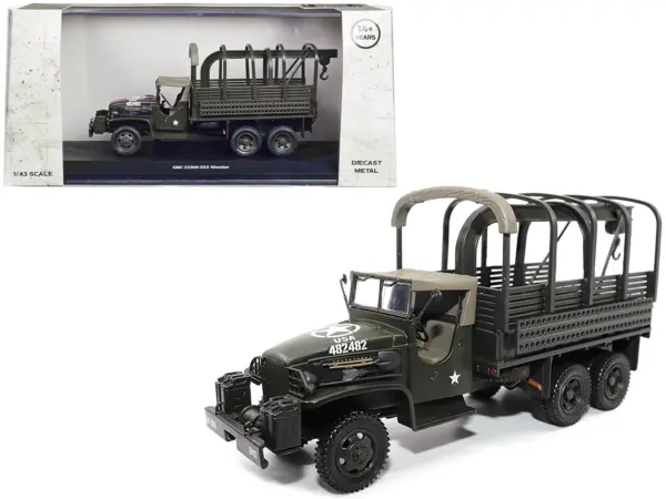 GMC CCKW353 Wrecker Tow Truck Olive Drab "United States Army" 1/43 Diecast Model by Militaria Die Cast #1