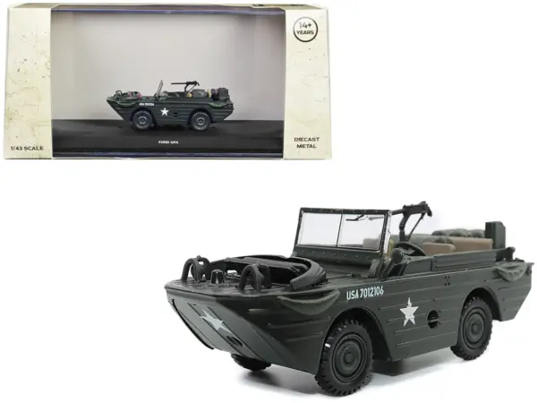 Ford GPA Amphibious Vehicle Olive Drab "United States Army" 1/43 Diecast Model by Militaria Die Cast #1