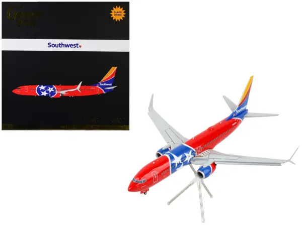 Boeing 737-800 Commercial Aircraft with Flaps Down "Southwest Airlines - Tennessee One" Tennessee Flag Livery "Gemini 200" Series 1/200 Diecast Model Airplane by GeminiJets #1