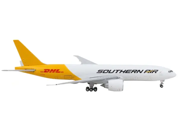 Boeing 777F Commercial Aircraft "Southern Air - DHL" White and Yellow 1/400 Diecast Model Airplane by GeminiJets #2