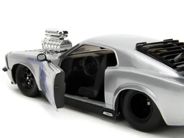 1970 Ford Mustang Boss 429 Silver Metallic "Highway Drag - Drag Trooper" "Bigtime Muscle" Series 1/24 Diecast Model Car by Jada #3