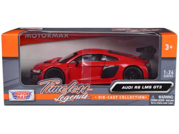 Audi R8 LMS GT3 Red "Timeless Legends" Series 1/24 Diecast Car Model by Motormax #1