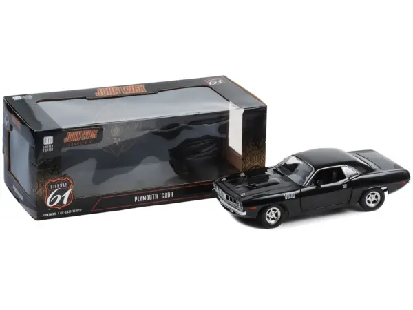 Plymouth Barracuda Black "John Wick: Chapter 4" (2023) Movie 1/18 Diecast Model Car by Highway 61 #3