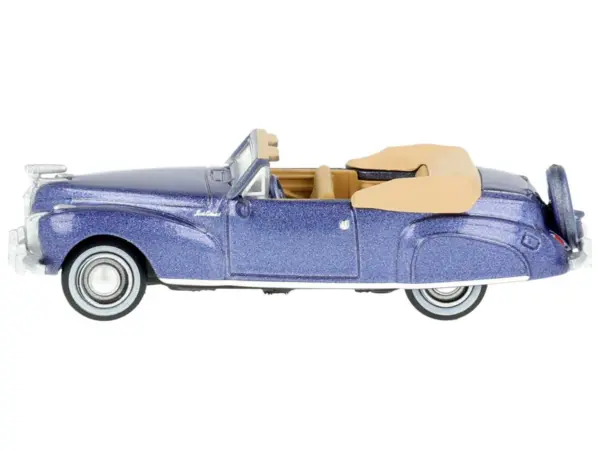 1941 Lincoln Continental Convertible Darian Blue Metallic with Tan Interior 1/87 (HO) Scale Diecast Model Car by Oxford Diecast #2