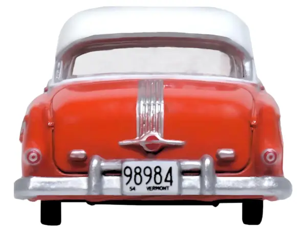1954 Pontiac Chieftain 4 Door Coral Red with Winter White Top 1/87 (HO) Scale Diecast Model Car by Oxford Diecast #4