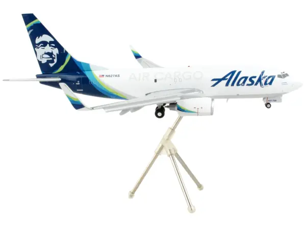 Boeing 737-700BDSF Commercial Aircraft with Flaps Down "Alaska Air Cargo" White with Blue Tail "Gemini 200" Series 1/200 Diecast Model Airplane by GeminiJets #2