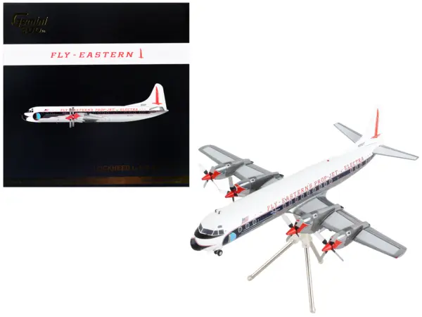 Lockheed L-188 Electra Commercial Aircraft "Eastern Air Lines" White with Blue Stripes "Gemini 200" Series 1/200 Diecast Model Airplane by GeminiJets #1