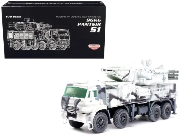 Pantsir S1 96K6 Self-Propelled Air Defense Weapon System Winter Camouflage "Russia's Arctic Forces" "Armor Premium" Series 1/72 Diecast Model by Panzerkampf #1