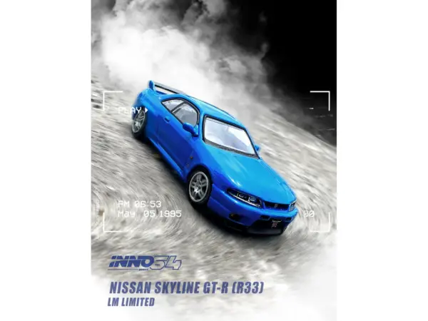 Nissan Skyline GT-R (R33) RHD (Right Hand Drive) Blue "LM Limited" 1/64 Diecast Model Car by Inno Models #3