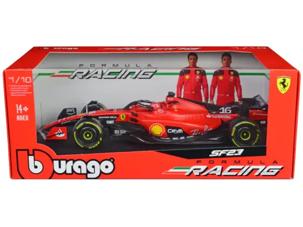 Ferrari SF-23 #16 Charles Leclerc Formula One F1 World Championship (2023) "Formula Racing" Series 1/18 Diecast Model Car by Bburago #1