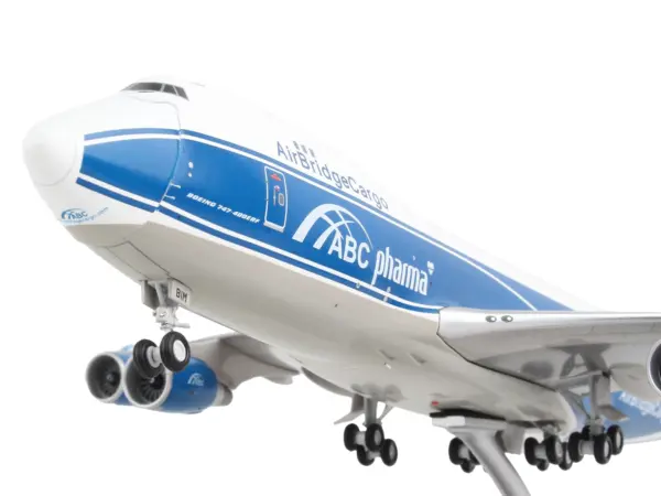 Boeing 747-400F Commercial Aircraft "AirBridgeCargo Airlines" White with Blue Stripes "Gemini 200 - Interactive" Series 1/200 Diecast Model Airplane by GeminiJets #3