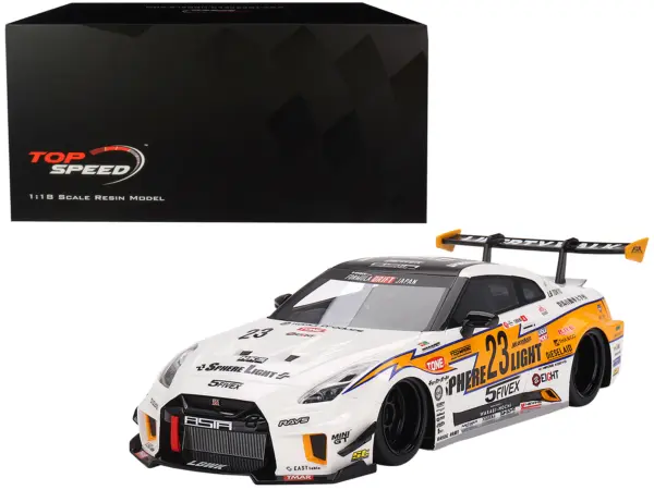 Nissan LB-Silhouette WORKS GT 35GT-RR Ver.2 RHD (Right Hand Drive) #23 Tetsuya Hibino "LB Racing - Formula Drift" (2022) 1/18 Model Car by Top Speed #1