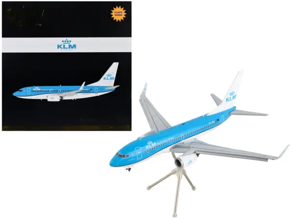 Boeing 737-700 Commercial Aircraft with Flaps Down "KLM Royal Dutch Airlines" Blue with White Tail "Gemini 200" Series 1/200 Diecast Model Airplane by GeminiJets #1