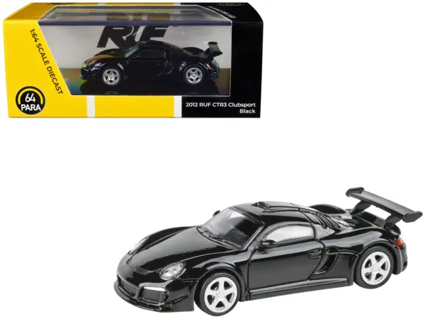 2012 RUF CTR3 Clubsport Black 1/64 Diecast Model Car by Paragon Models #1