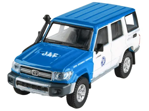2014 Toyota Land Cruiser 76 RHD (Right Hand Drive) Blue and White "Japan Automobile Federation" 1/64 Diecast Model Car by Paragon Models #3