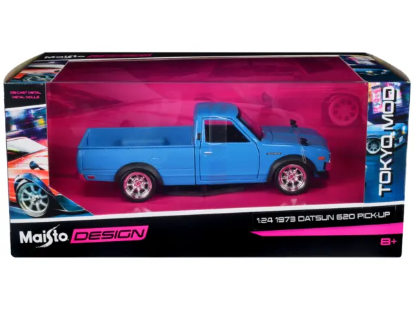 1973 Datsun 620 Pickup Truck Blue "Tokyo Mod" "Maisto Design" Series 1/24 Diecast Model Car by Maisto #1