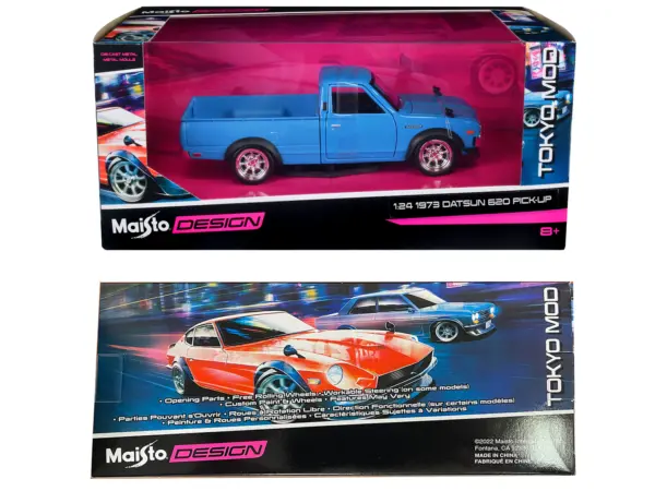 1973 Datsun 620 Pickup Truck Blue "Tokyo Mod" "Maisto Design" Series 1/24 Diecast Model Car by Maisto #3