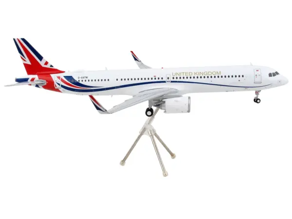 Airbus A321neo Commercial Aircraft "British Royal Air Force" White with United Kingdom Flag Graphics "Gemini 200" Series 1/200 Diecast Model Airplane by GeminiJets #2