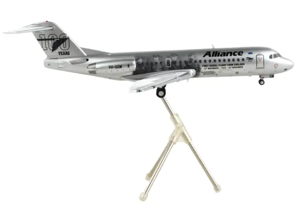 Fokker F70 Commercial Aircraft "Alliance Airlines - 100 Years First Flight from England" Silver Metallic "Gemini 200" Series 1/200 Diecast Model Airplane by GeminiJets #2