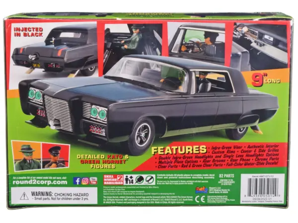 Skill 2 Model Kit Black Beauty "The Green Hornet" (1966–1967) TV Series with Green Hornet and Kato Figures 1/25 Scale Model by AMT #4