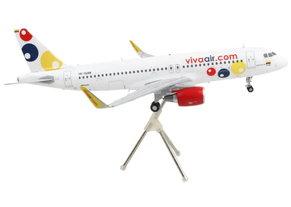 Airbus A320 Commercial Aircraft "Viva Air" White with Tail Graphics "Gemini 200" Series 1/200 Diecast Model Airplane by GeminiJets #2