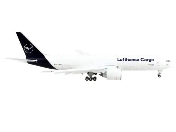 Boeing 777F Commercial Aircraft with Flaps Down "Lufthansa Cargo" White with Dark Blue Tail 1/400 Diecast Model Airplane by GeminiJets #2